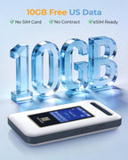 Portable WiFi Hotspot for Travel, Mobile Hotspot, 10GB Free US Data