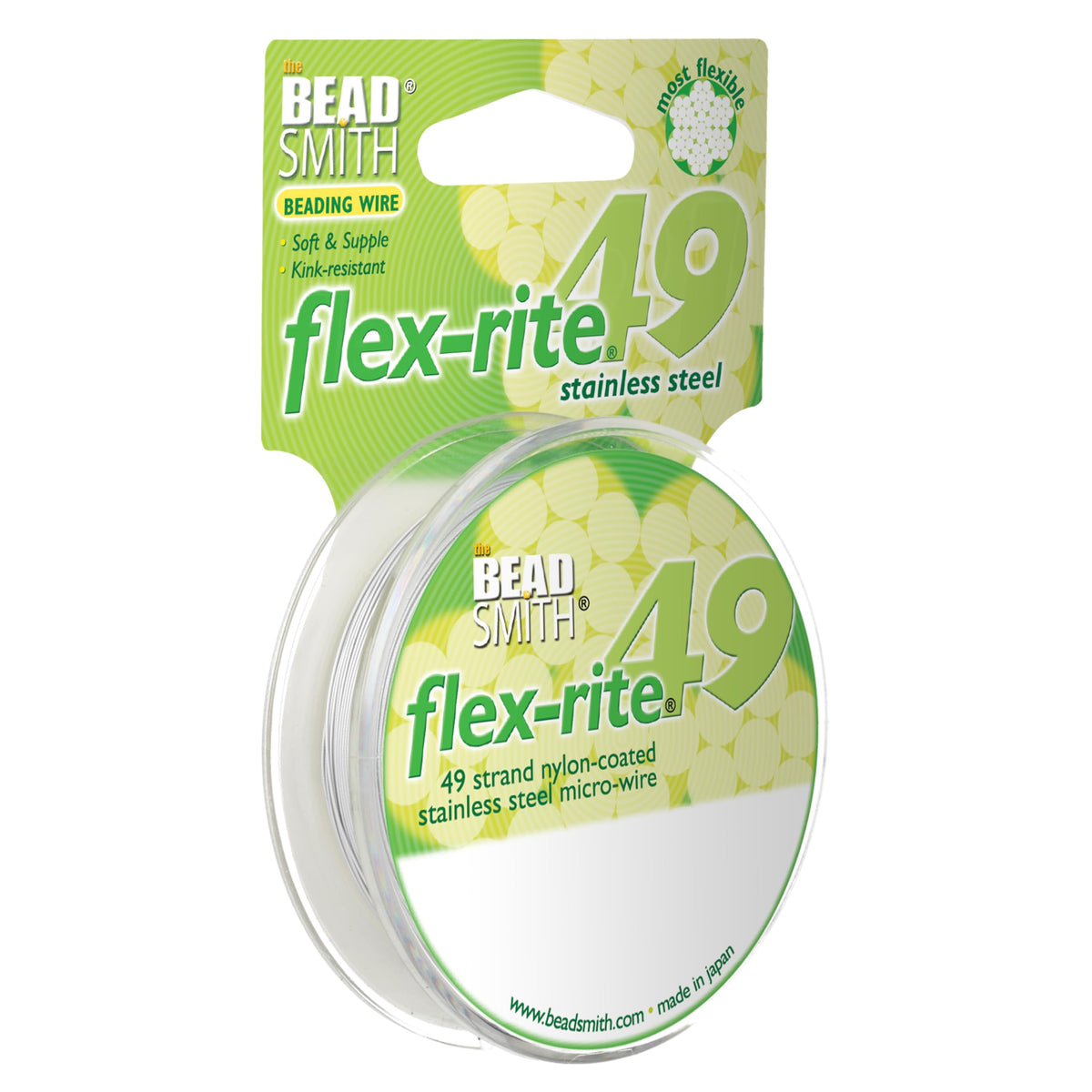 The Beadsmith Flex-Rite Beading Wire, Nylon-Coated Stainless-Steel Wire