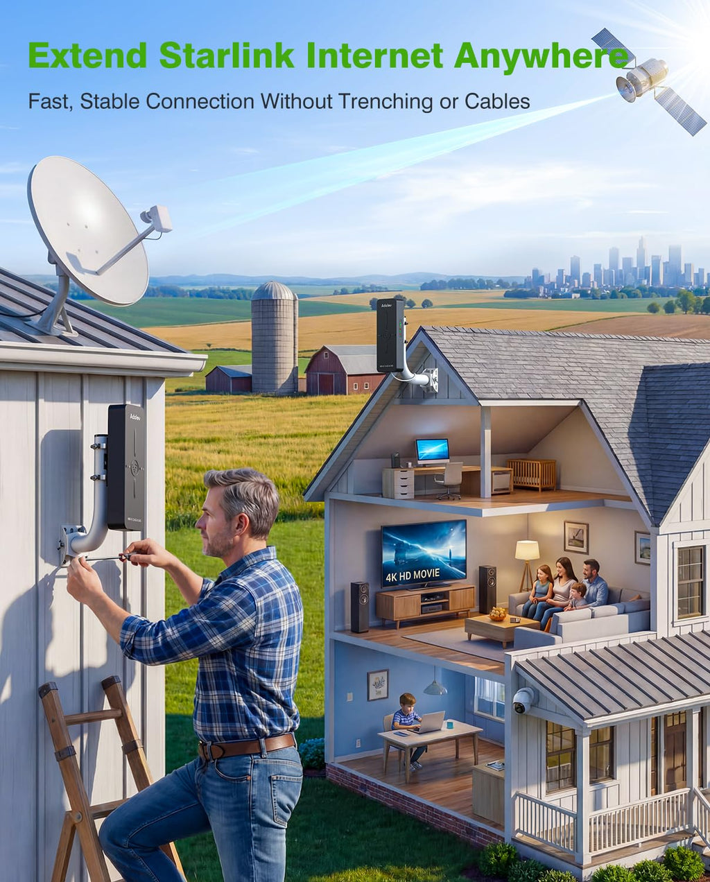 CPE882 WiFi 6 Point-to-Point Wireless Bridge Kit with WR3000K Router