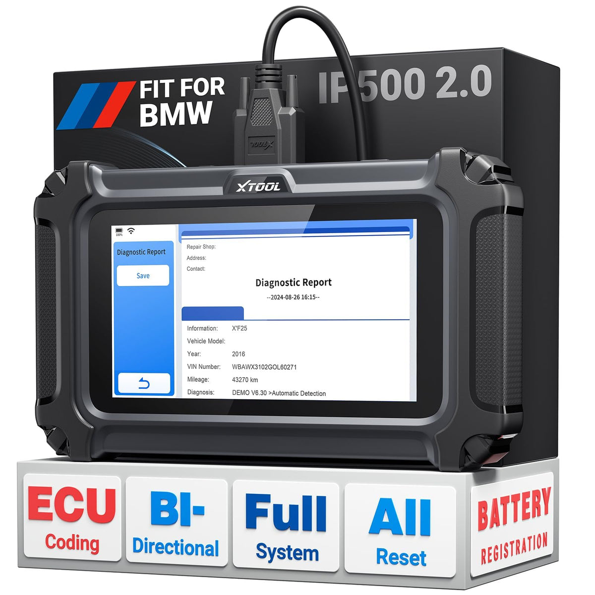 XTOOL IP500 for BMW OBD2 Scanner, Full Systems Bidirectional Scan Tool