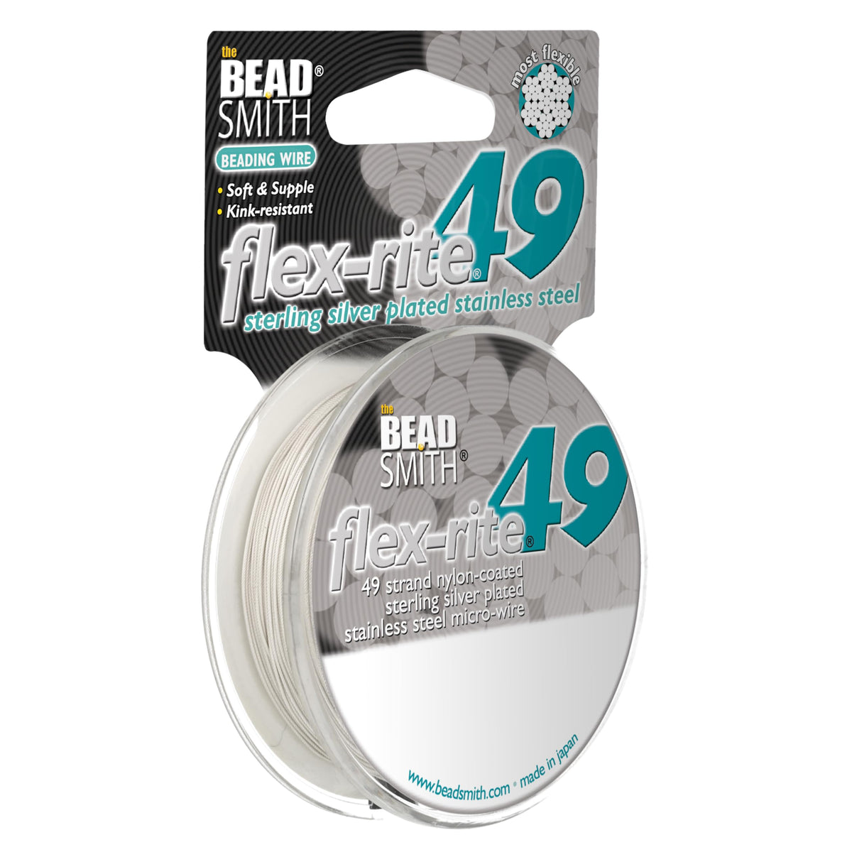 The Beadsmith Flex-Rite Beading Wire, Nylon-Coated Stainless-Steel Wire