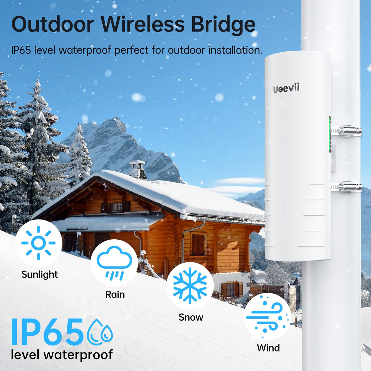 UeeVii CPE452 Wireless Bridge Point to Point Outdoor 5.8GHz WiFi Bridge Kit