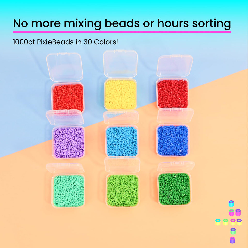 120,000 2.6mm Fuse Beads Kit, 120 Colors PixieBeads 131 pcs with Storage, Pegboards, Iron, Tweezers, Trays, Bead Pen, Mats, Pixel Art Craft Kits for Adults, Teens (All in One)