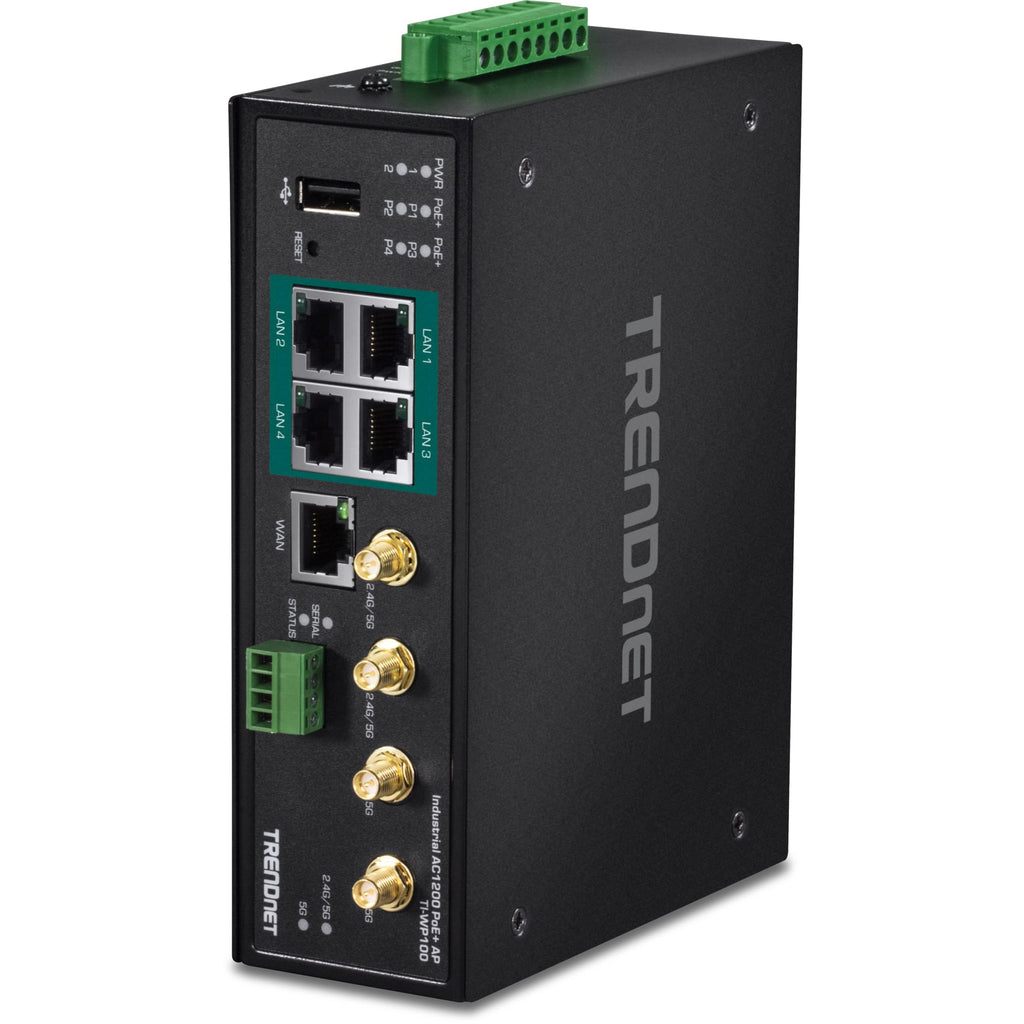 TRENDnet Industrial AC1200 Wireless Gigabit PoE+ Router, TI-WP100