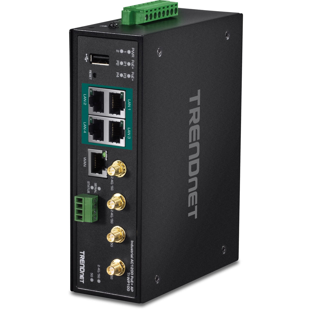 TRENDnet Industrial AC1200 Wireless Gigabit PoE+ Router, TI-WP100