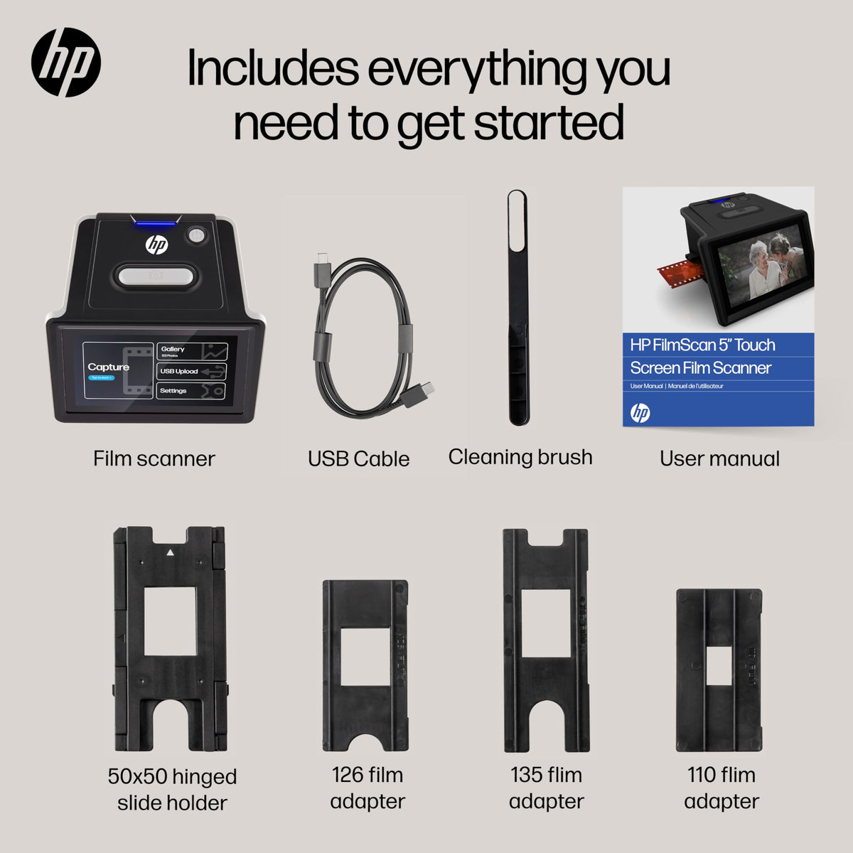HP Film & Slide Scanner HPFS500, Negative Scanner, Slide Viewer, USB-C