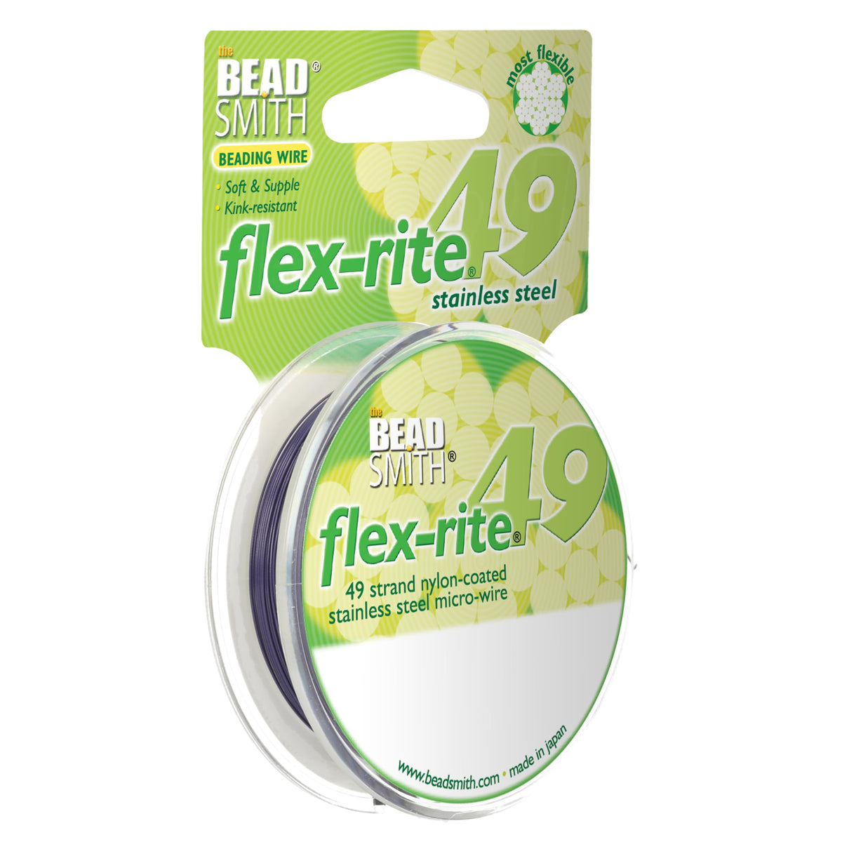 The Beadsmith Flex-Rite Beading Wire, Nylon-Coated Stainless-Steel Wire