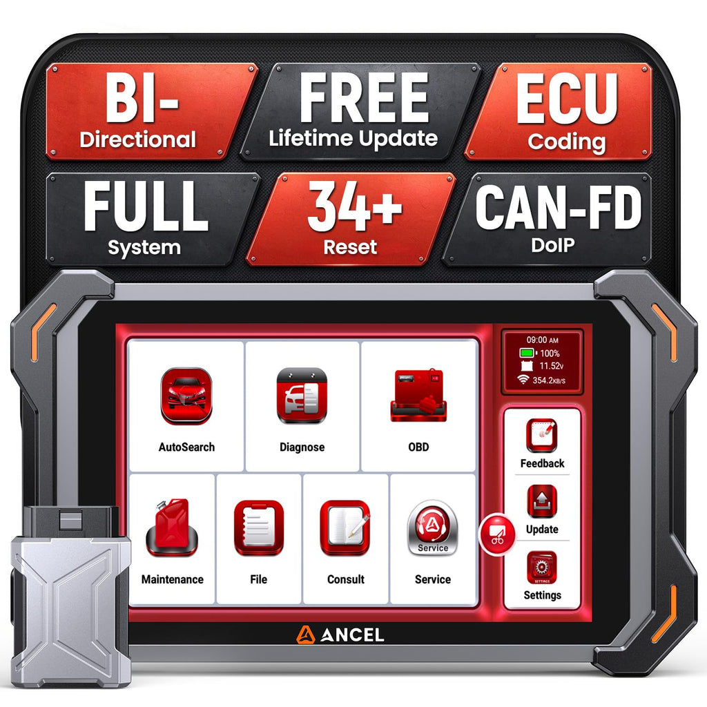 ANCEL DS600BT Bidirectional Scan Tool with Full-System OBD2 Scanner, ECU Coding, 34+ Reset Functions, Bluetooth VCI, FCA/SGW CAN FD, DoIP and Lifetime Free Updates