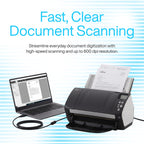 FI-7160 Fujitsu Document Scanner - Duplex - Scanners for Computers with 24V & USB 3.0 Cable, 8.5 X 14 in, 600 DPI, 60 PPM (Mono/Color), ADF, 4000 Scans Per Day (Renewed)