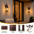 Upgraded 18IN Motion Sensor Outdoor Light, Brown Porch Light