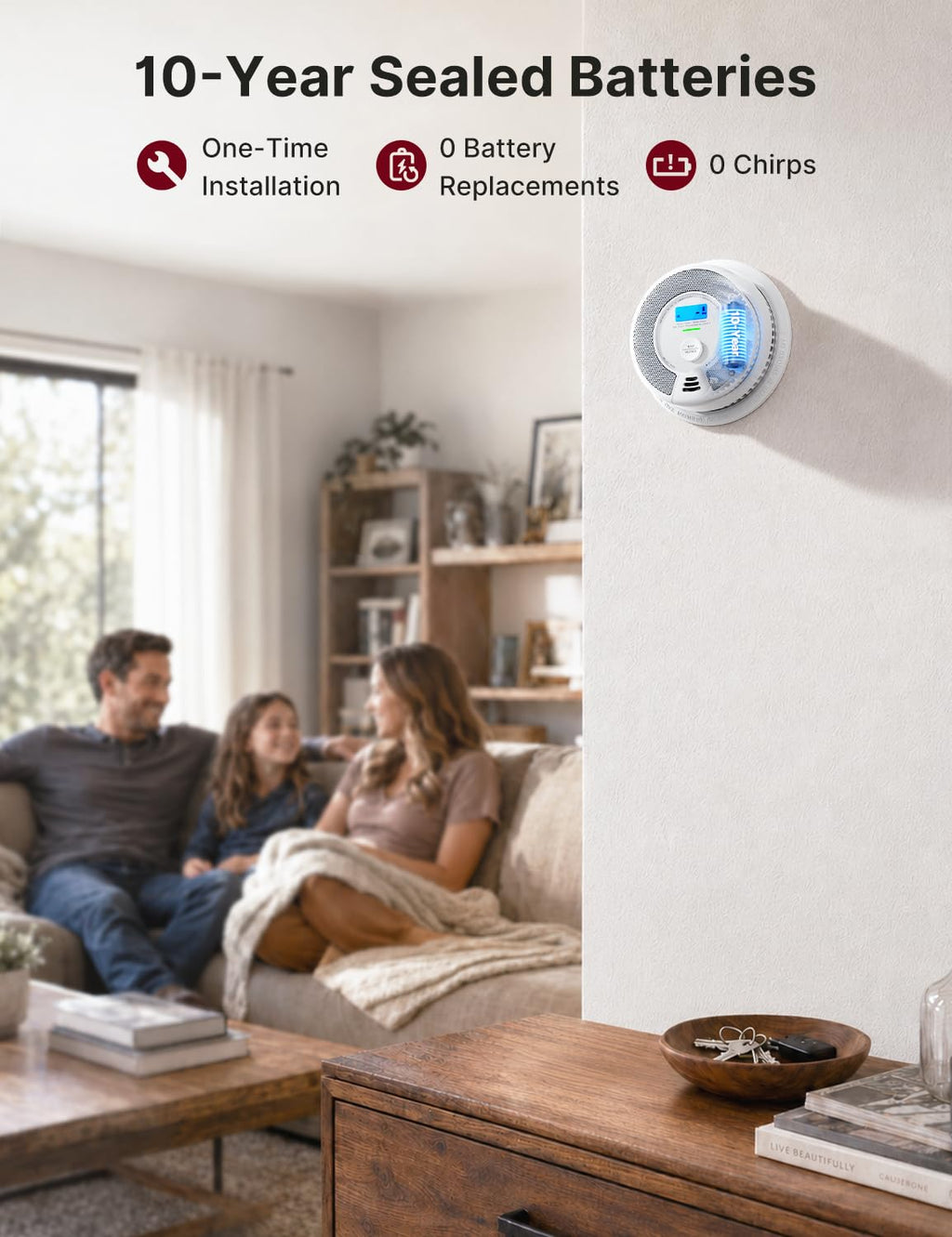 X-Sense Interconnected Smoke and CO Detector, SC07-W, 6-Pack