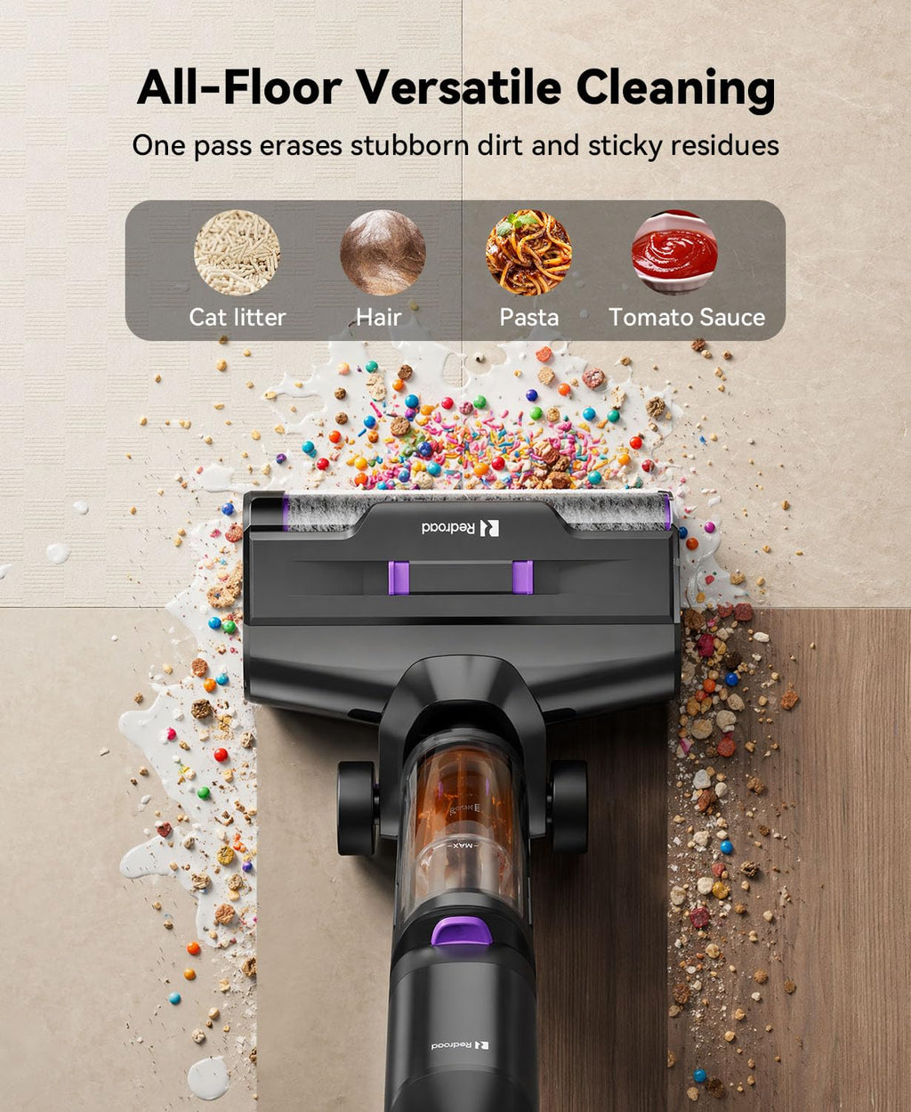 Wet Dry Vacuum Cleaner 20,000Pa,50Mins Runtime Cleaning Area 3013ft²,Cordless Vacuum Cleaner, Cordless Vacuum and Mop All in One,Self-Cleaning for Hard Floors Sticky Messes and Pet Hair H15Set