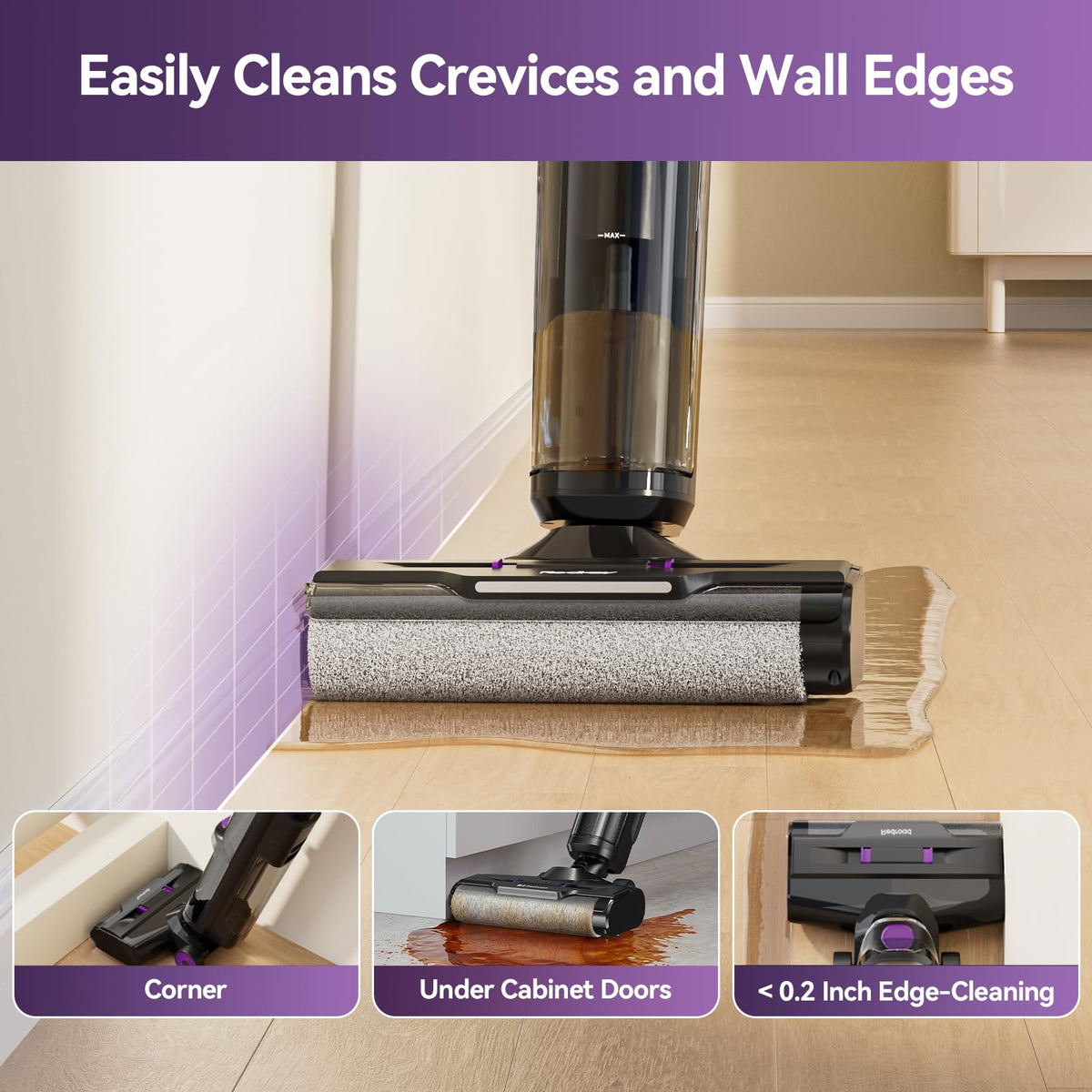 Wet Dry Vacuum Cleaner 16,000Pa,50Mins Runtime Cleaning Area 3,013 ft²,Cordless Vacuum Cleaner, Cordless Vacuum and Mop All in One,for Hard Floors Sticky Messes and Pet Hair,W15 Set