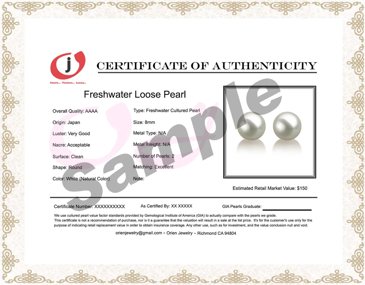 Pair of Japanese Freshwater Loose Cultured Pearls AAAA Graded White Color 5-10mm Half Drilled or Undrilled for Jewelry Making Rings, Pendants, Earrings Add On Beads – Orien Jewelry