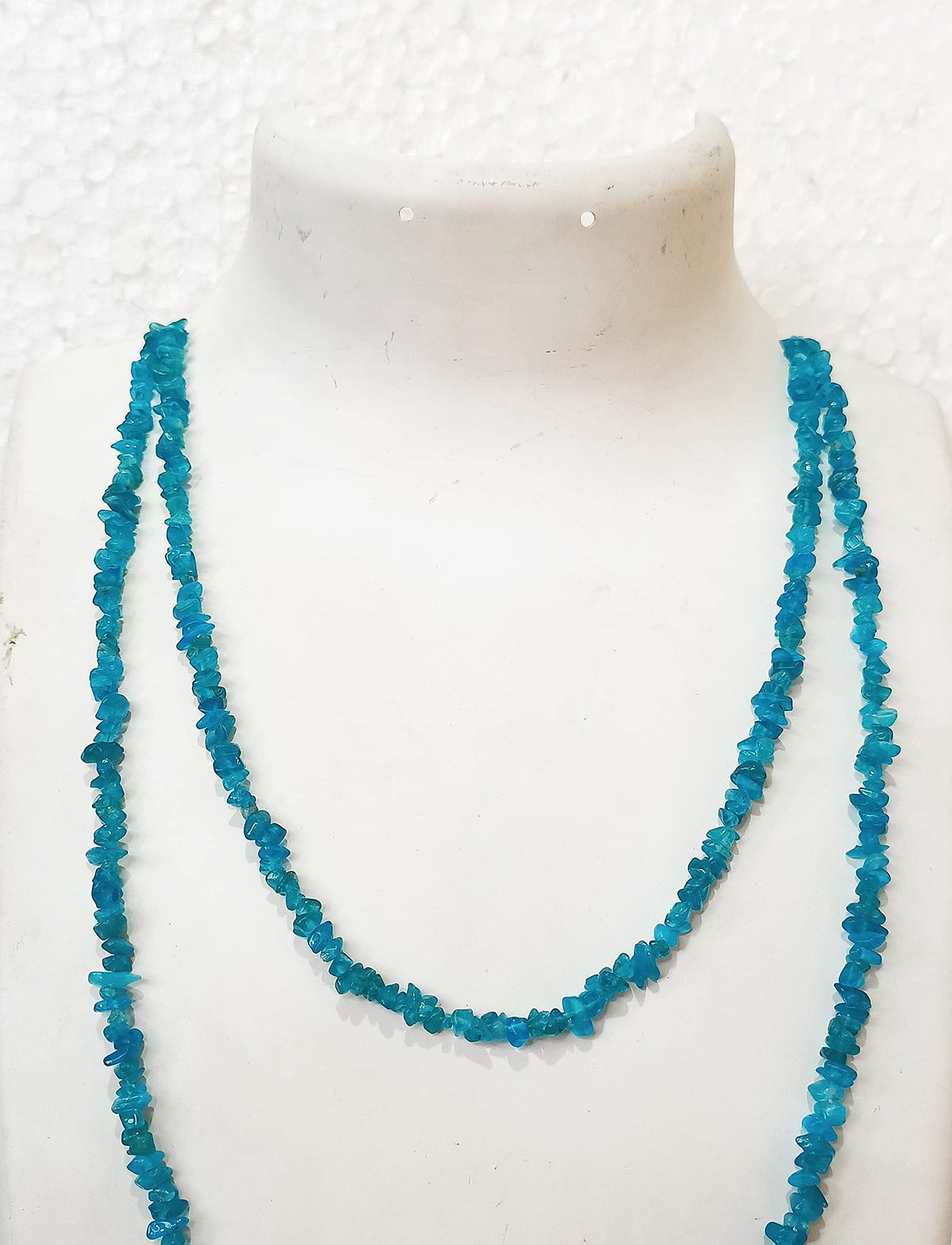 34" Natural Neon Apatite Chip Beads Strand -Pack of 20, Gravel Uncut/ Freeform Shape, 100 Ct, Nuggets for Beading- Jewelry Making, Art & Craft, Wholesale