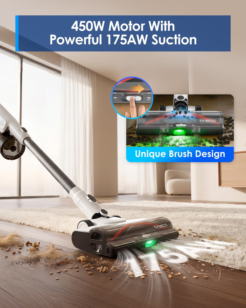 Tineco Pure ONE Station 5 Cordless Smart Vacuum with 2.5L Auto Dust Base, Full-Path Self-Cleaning, 175AW Suction, ZeroTangle Tech, Stick Vacuum Cleaner for Pet Hair, Carpet & Hard Floor