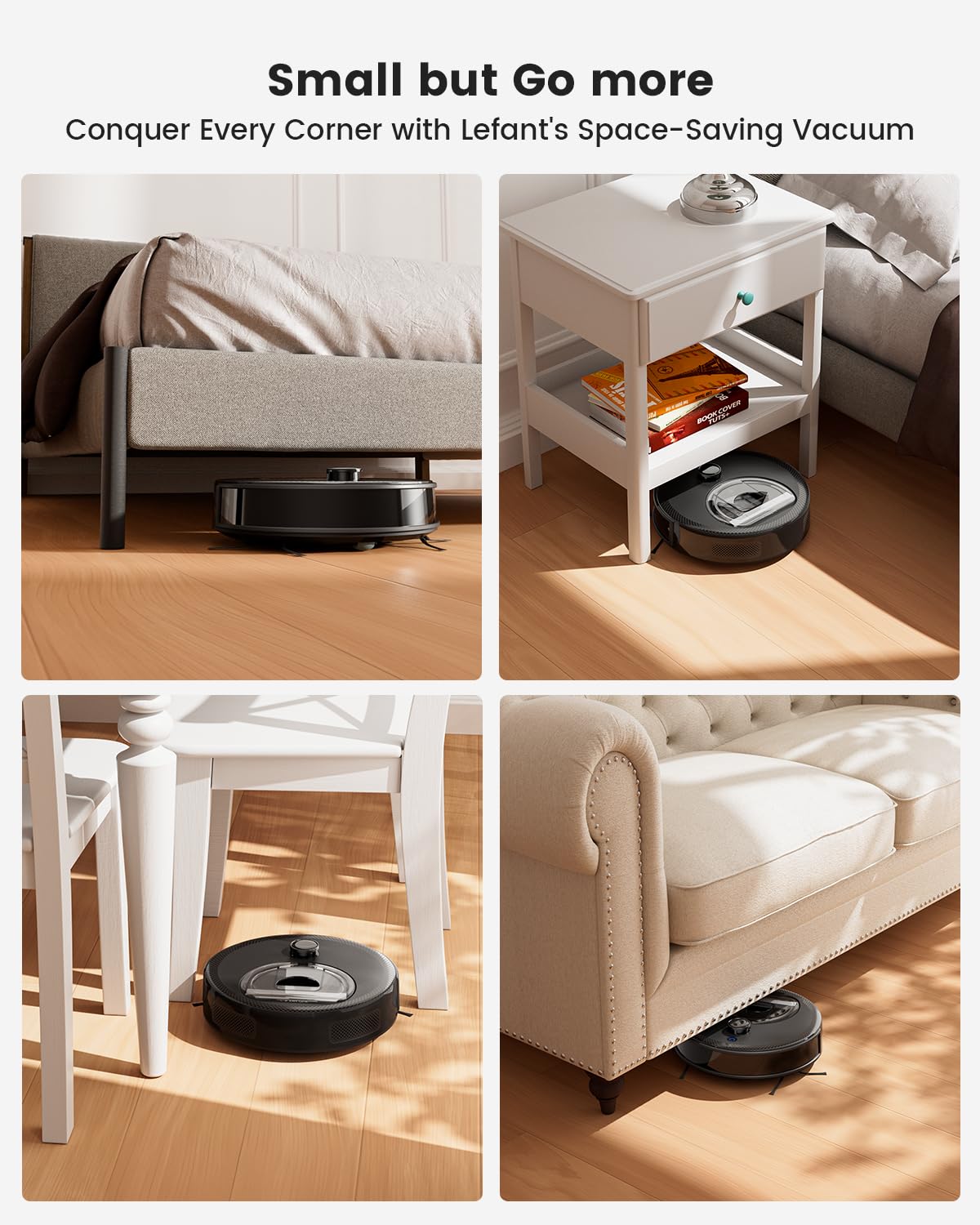 Lefant Robot Vacuum and Mop, 450ml Visible Dustbin, Upgraded 190° PSD Obstacle Avoidance, Customized Cleaning, Multi-Floor Mapping, 150 Mins Runtime, 2.4G/5G WiFi, Pet Hair & Carpets, M330 Pro