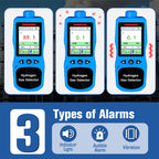 Hydrogen Gas Detector 0-1000 PPM, 0.1 PPM High Accuracy H2 Monitor with 3 Types Alarm, Rechargeable Hydrogen Meter, Portable H2 Air Quality Meters with Temperature Humidity Tester