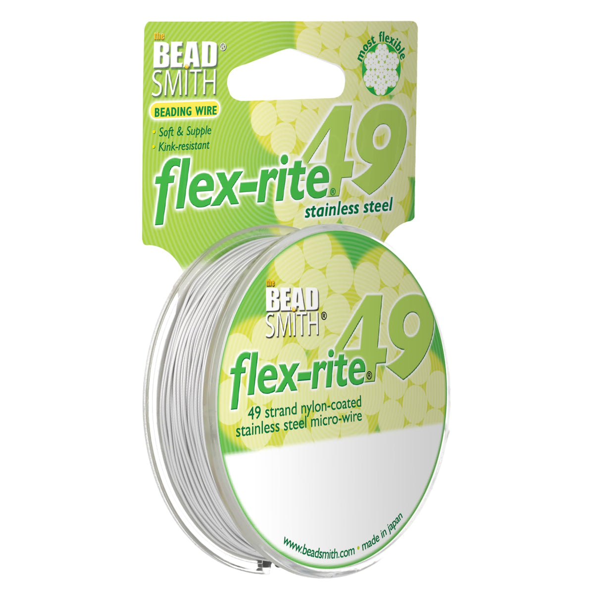 The Beadsmith Flex-Rite Beading Wire, Nylon-Coated Stainless-Steel Wire