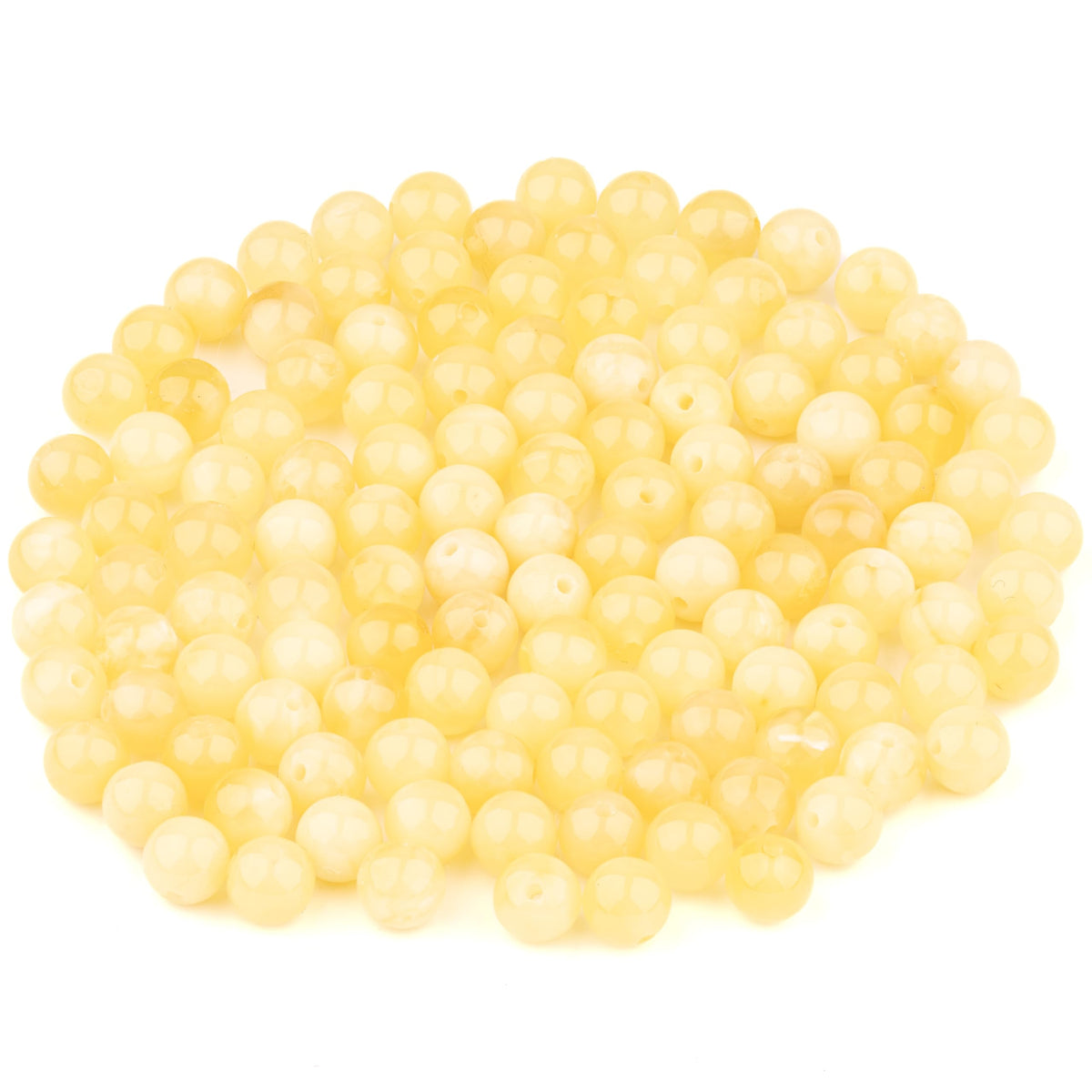 Amber Round Beads Polished 100% Natural Baltic Stone 5mm Loose with Drilled Holes for Crafting Beading and Jewelry Making - Amber Culture