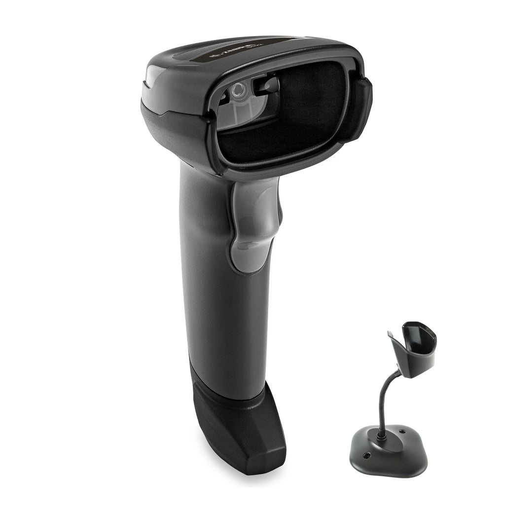 Zebra DS2208 Handheld Barcode Scanner with Stand | 1D/2D, QR Code