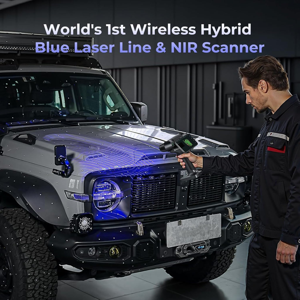 Creality 3D Scanner Raptor X for 3D Printing, 60fps 34 Cross Blue Laser & NIR WiFi 6 Consumer Handheld Scanner 0.02mm Accuracy, 24-Bit Fast Full-Color Scanning for Windows macOS