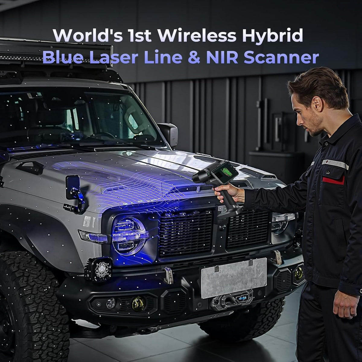 Creality 3D Scanner Raptor X for 3D Printing, 60fps 34 Cross Blue Laser & NIR WiFi 6 Consumer Handheld Scanner 0.02mm Accuracy, 24-Bit Fast Full-Color Scanning for Windows macOS