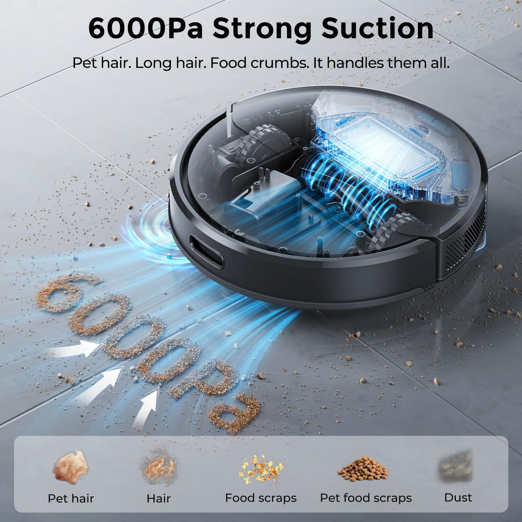 Kilgone Robot Vacuum and Mop with Self Emptying Dock, 90 Days Hands-Free