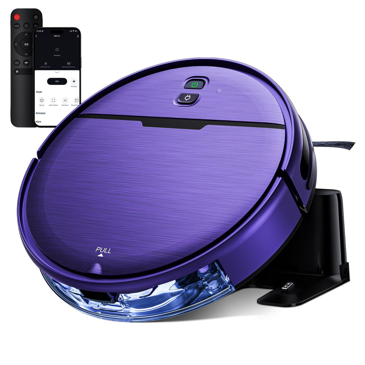 Robot Vacuum and Mop, Strong Suction, App Control, Pet Hair, Self-Charging