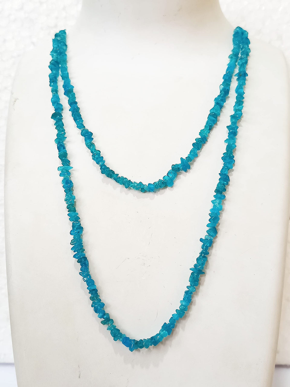 34" Natural Neon Apatite Chip Beads Strand 100 Ct -Pack of 20, Gravel Uncut/ Freeform Shape, Nuggets for Beading- Jewelry Making, Art & Craft, Wholesale Beads Lot
