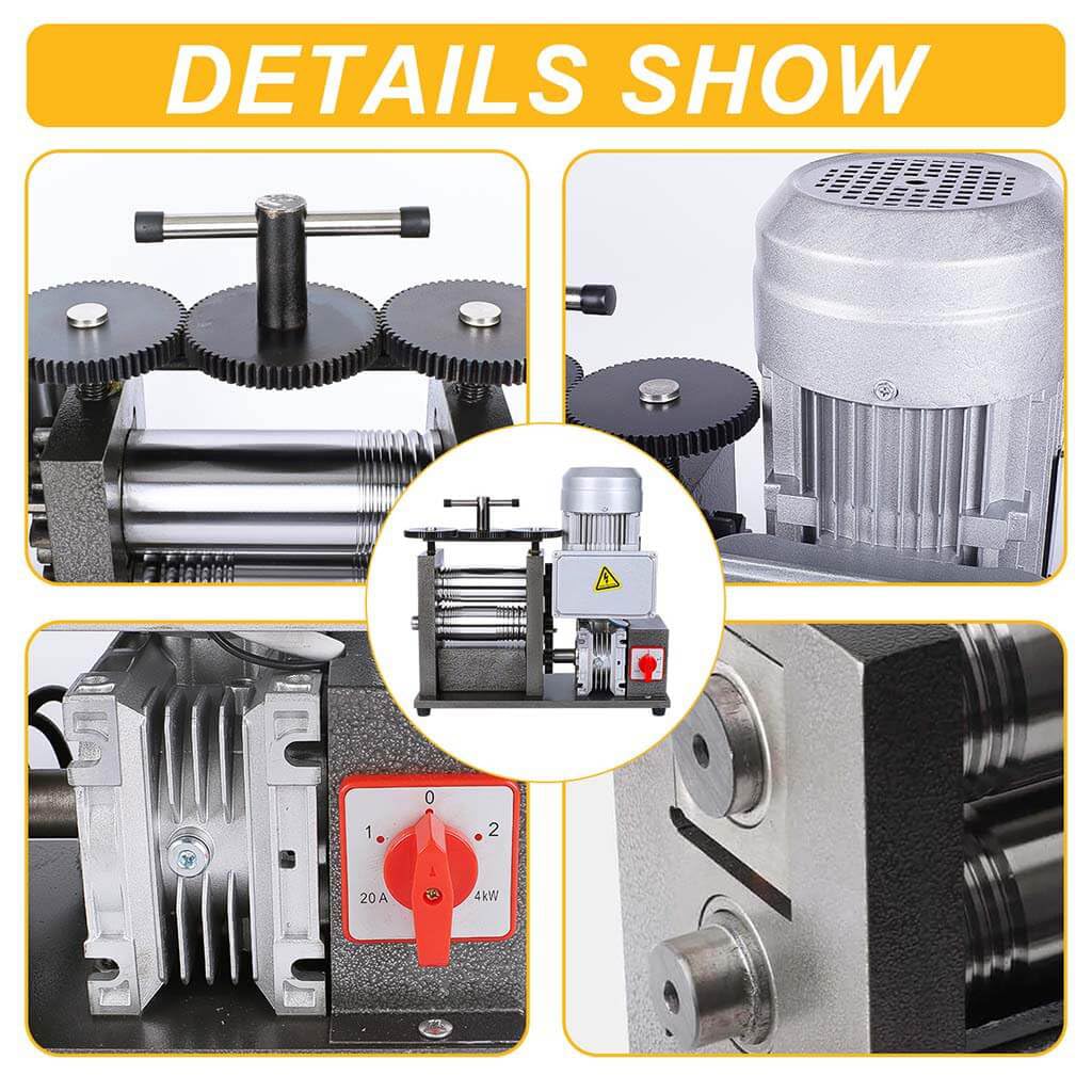 110v Jewelry Rolling Mill, Square, Compressible semicircular, Round. Electric Upgrade Rolling Mill