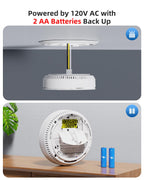 SITERWELL Smoke & CO Detector Interconnected, Hardwired & AA Battery