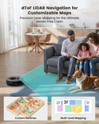Lefant Robot Vacuum and Mop, Smart Mapping and Obstacle Avoidance, Tangle-Free Pet Hair, 2.4G/5G WiFi App Control, Slim Design for Wider Coverage, Carpet Detection, M330 Pro, Grey
