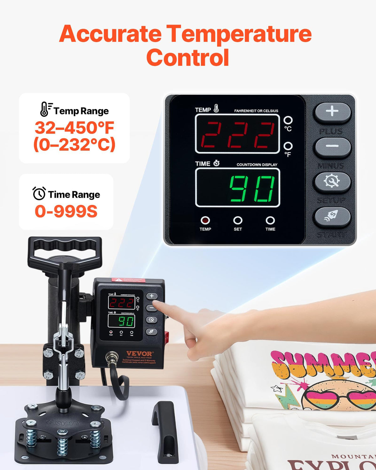 VEVOR Heat Press Machine, 15 x 15 in, 8-in-1 Multifunction, 360° Swing Away, Heat Up Fast and Even, Digital Precise Control, Sublimation Press Machine for T-Shirts, Mugs, Tumblers, Caps, Plates