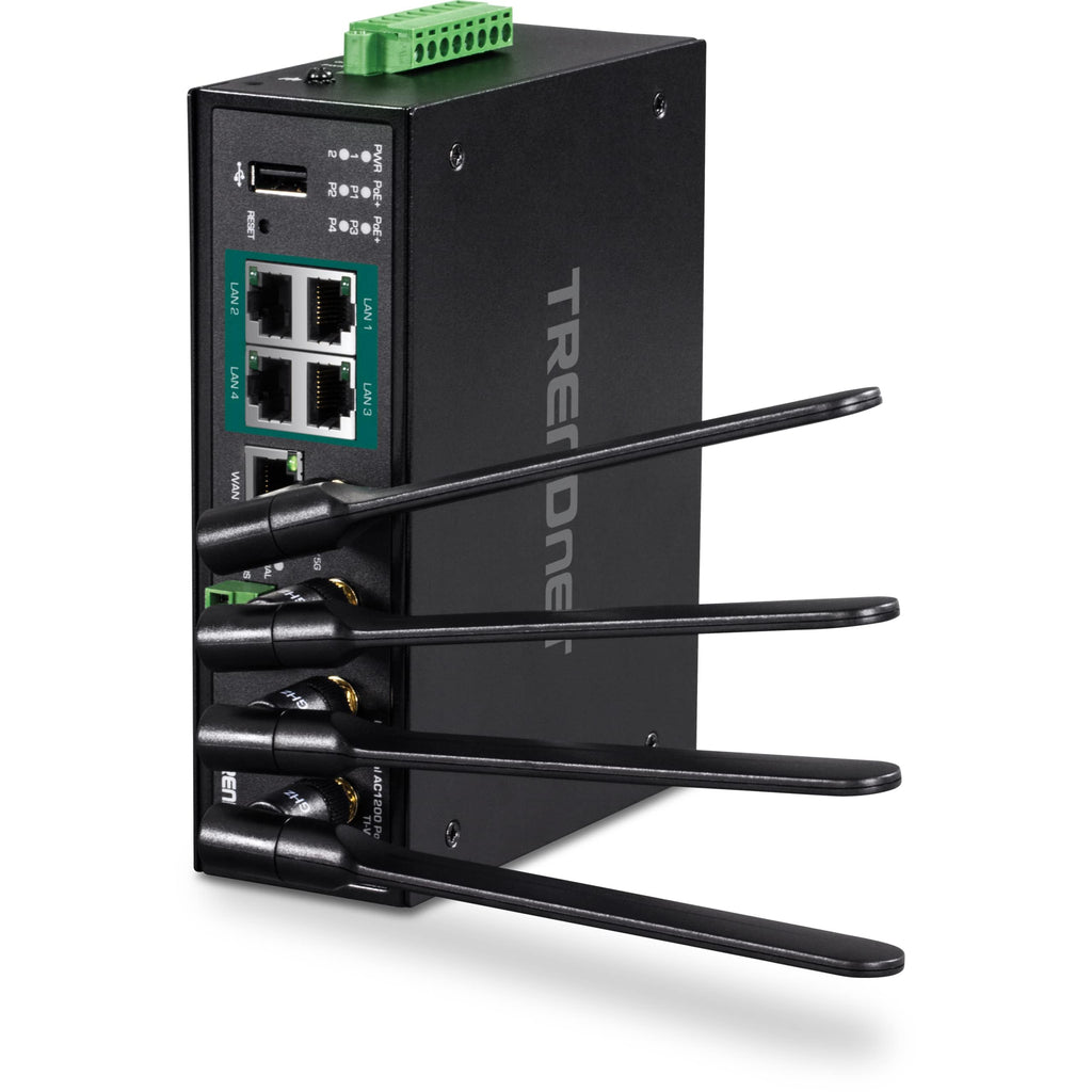 TRENDnet Industrial AC1200 Wireless Gigabit PoE+ Router, TI-WP100