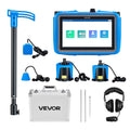 VEVOR Pipe Water Leak Detector with 4 Sensors, 1Hz-10000Hz, 7" Touchscreen Underground Plumbing Leakage Detection Locator with 3 Listening Rods, Headphones, 8GB Card & Carry Case for Indoors Outdoors