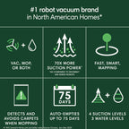 iRobot Roomba 104 2in1 Vacuum & Mop Robot - Self-Empties for 75 Days, Intense Power-Lifting Suction, Vacuums All Floors, Ideal for Pet Hair, LiDAR Smart Navigation Mapping, Mops Hard Floors
