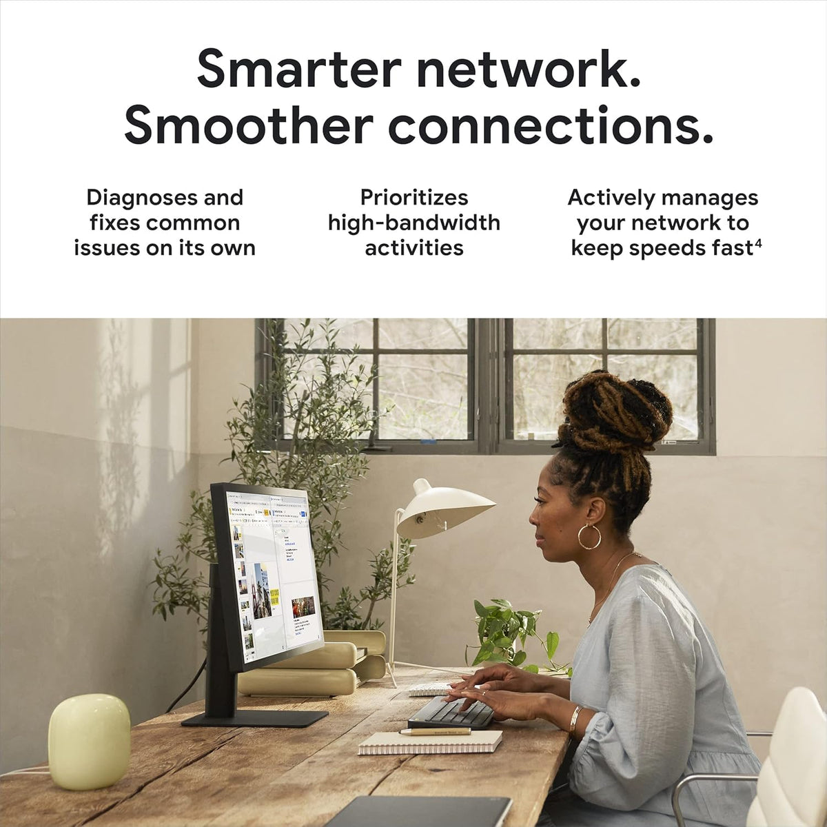 Google Nest WiFi Pro - Wi-Fi 6E - Reliable Home Wi-Fi System with Fast Speed and Whole Home Coverage - WPS - Mesh Router - Non-Retail Packaging - 2 Pack - Fog