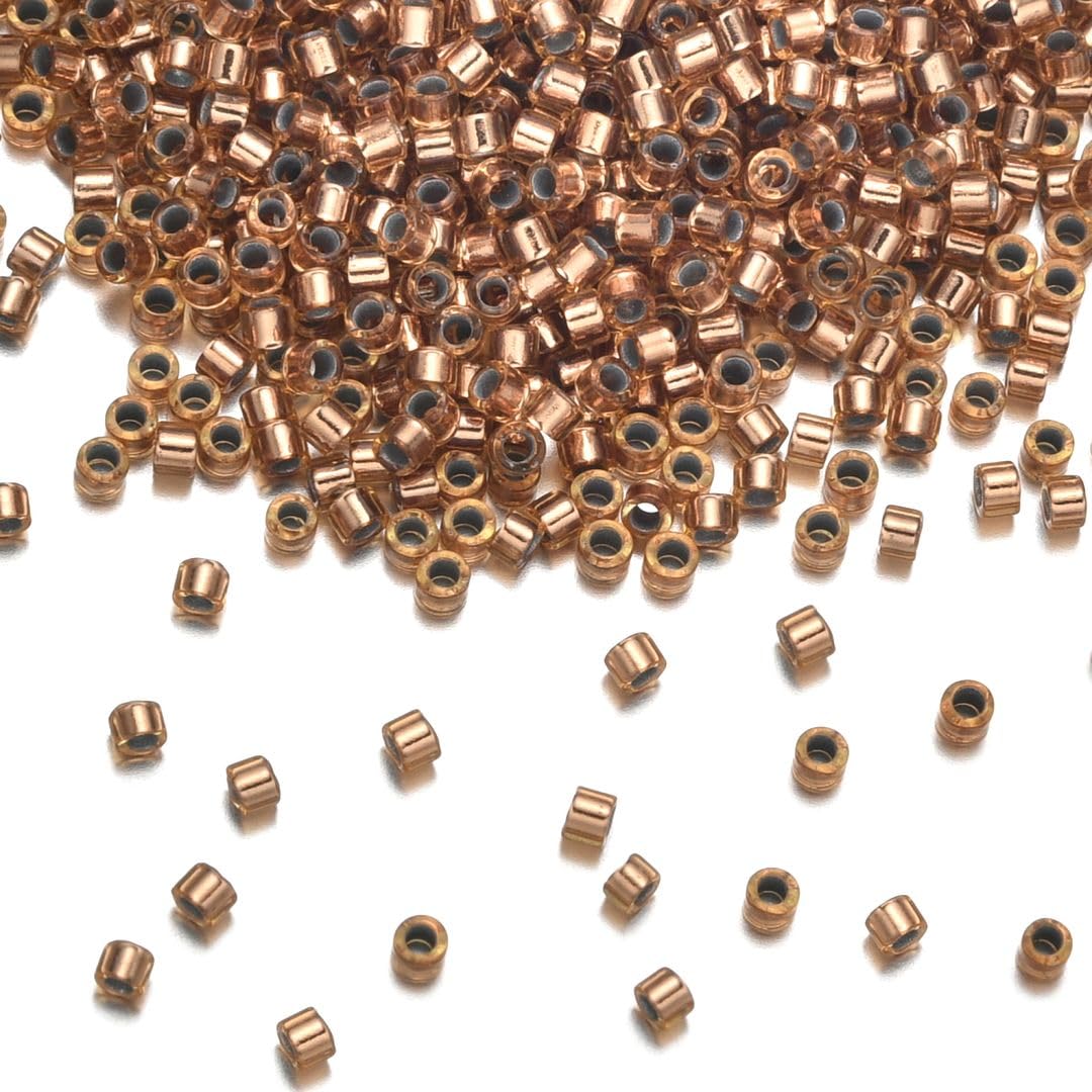 30g Miyuki Delica 11/0 Seed Beads, Matte 24Kt Light Gold-Plated DB334