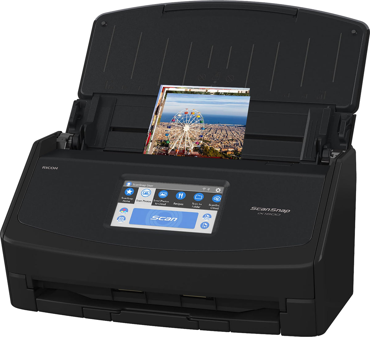 ScanSnap iX2500 Wireless or USB High-Speed Document Scanner, White