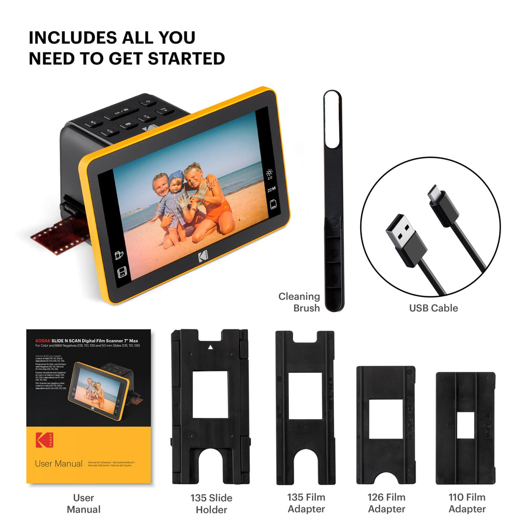 KODAK Slide N Scan Max Film Scanner, Slide Scanner, Black/Yellow