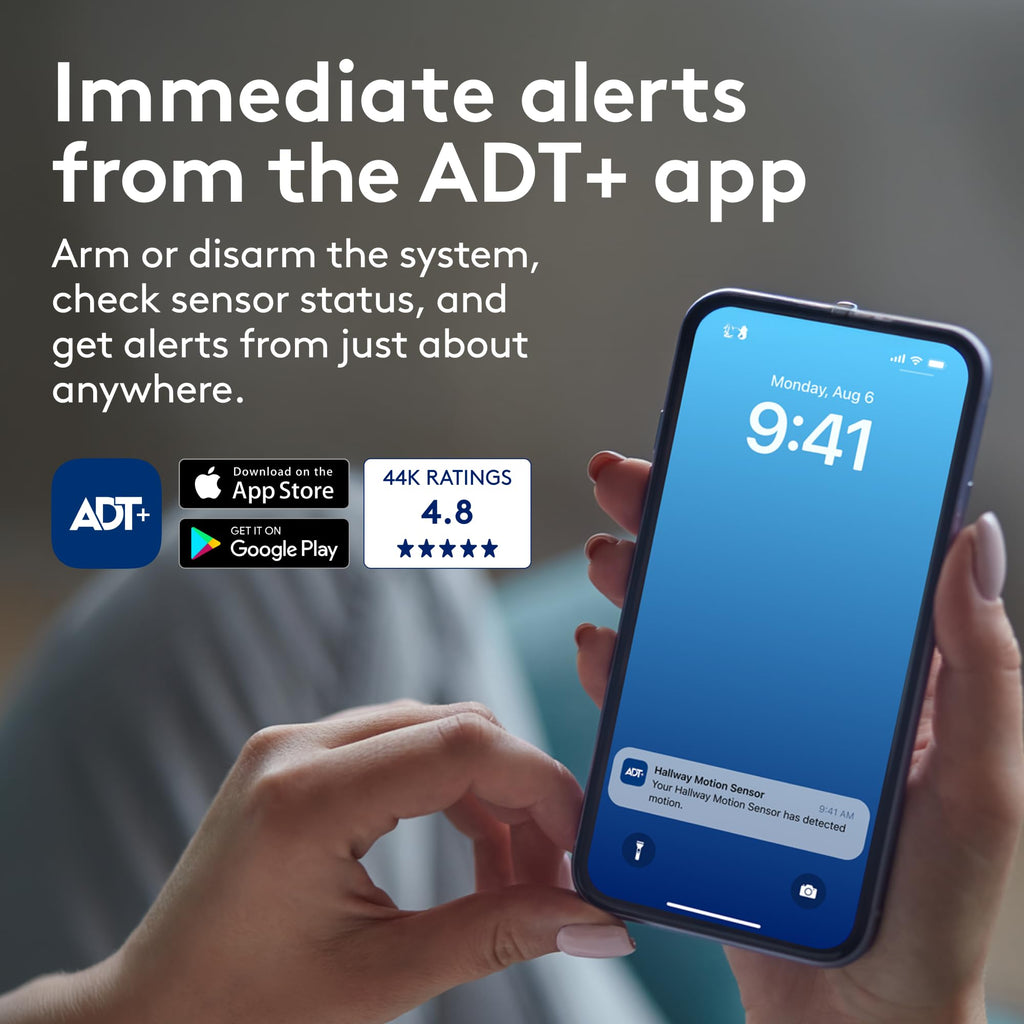 ADT Blu Home Security System Starter Kit, DIY Wireless Alarm, Plan Required