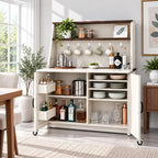 Foldable Sewing Craft Table with Storage Cabinet & Power Outlets, White