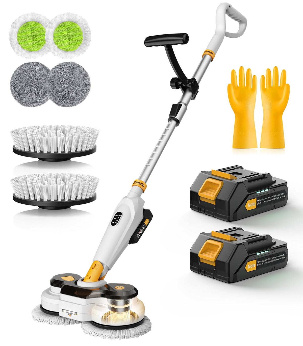 Cordless Electric Mop M3, 6000mah, 2-in-1 Floor Scrubber & Spin Mop