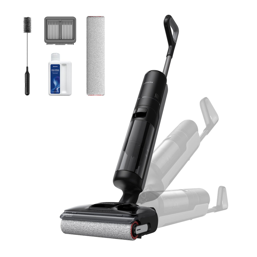 dreame H12 Pro FlexReach Wet Dry Vacuum Cleaner, 0 Tangle Cordless Vacuum Mop All-in-One for Hard Floors, 180° Lie-Flat Floor Cleaner Machine with 194°F Hot Self-Cleaning, 50Mins Runtime