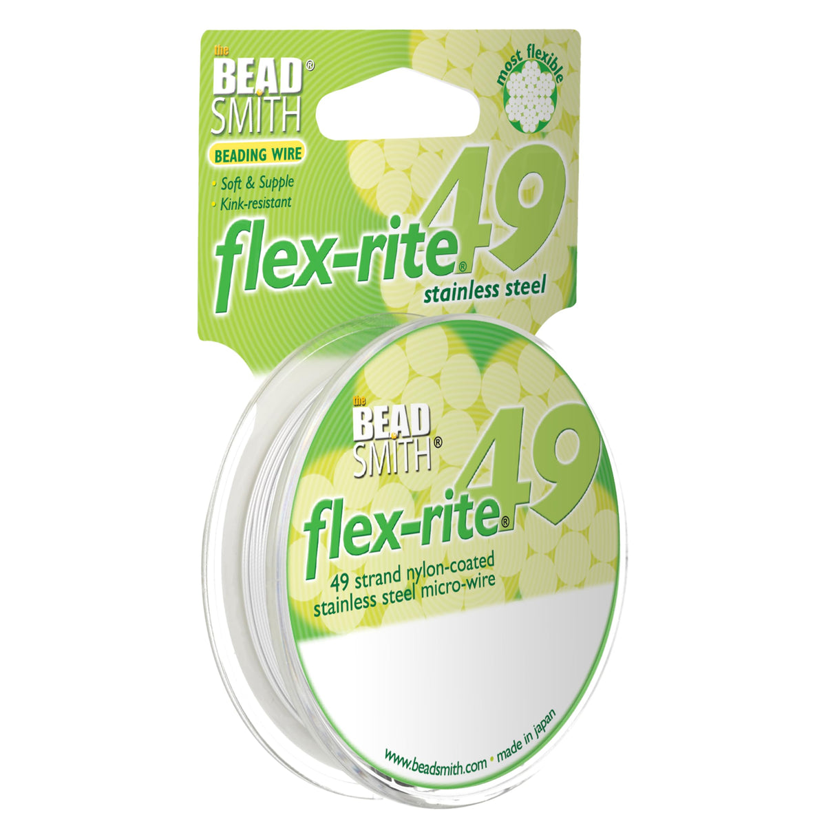 The Beadsmith Flex-Rite Beading Wire, Nylon-Coated Stainless-Steel Wire