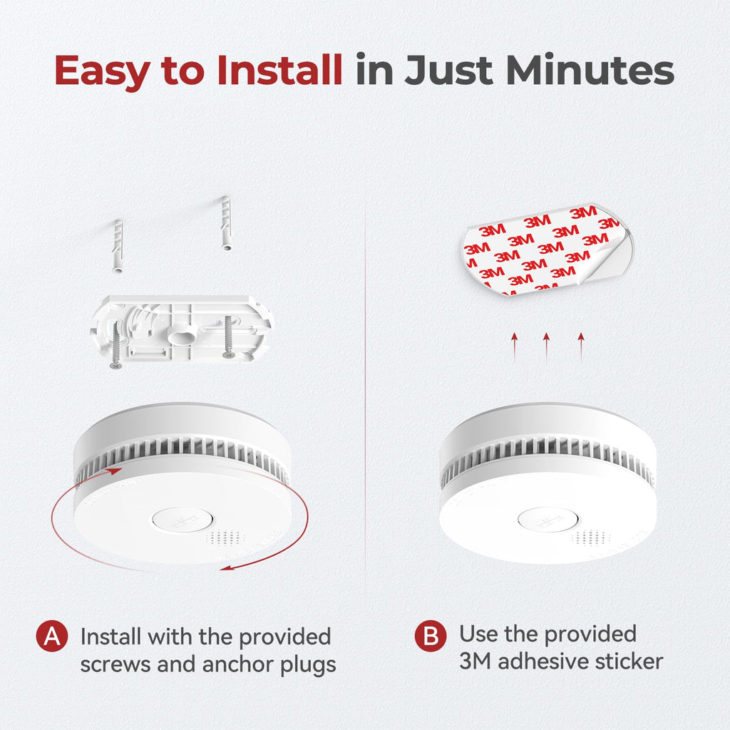 SITERLINK Smoke Detectors with 9V Replaceable Battery UL217 GS509A 10 Pack