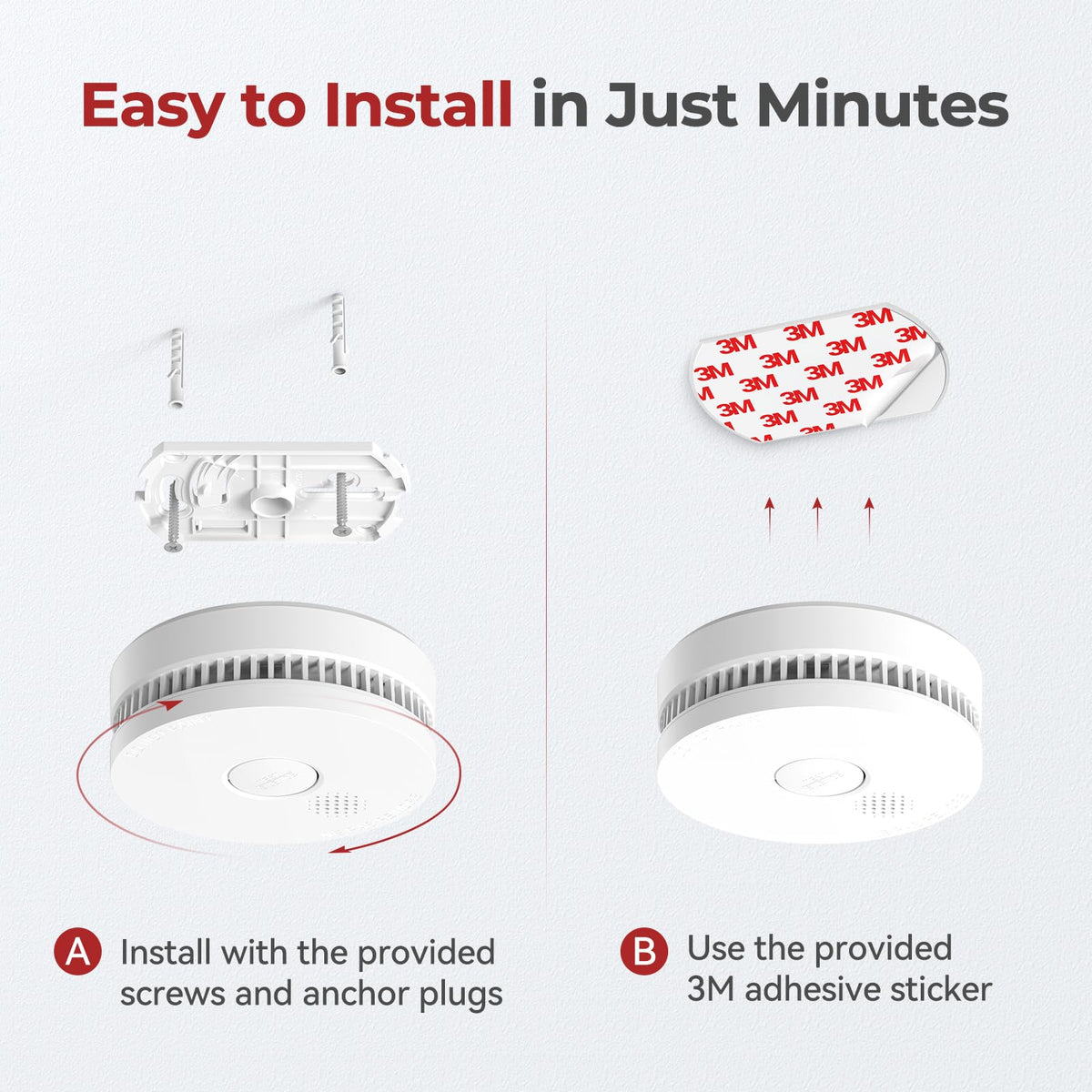 SITERLINK Smoke Detectors with 9V Replaceable Battery UL217 GS509A 10 Pack