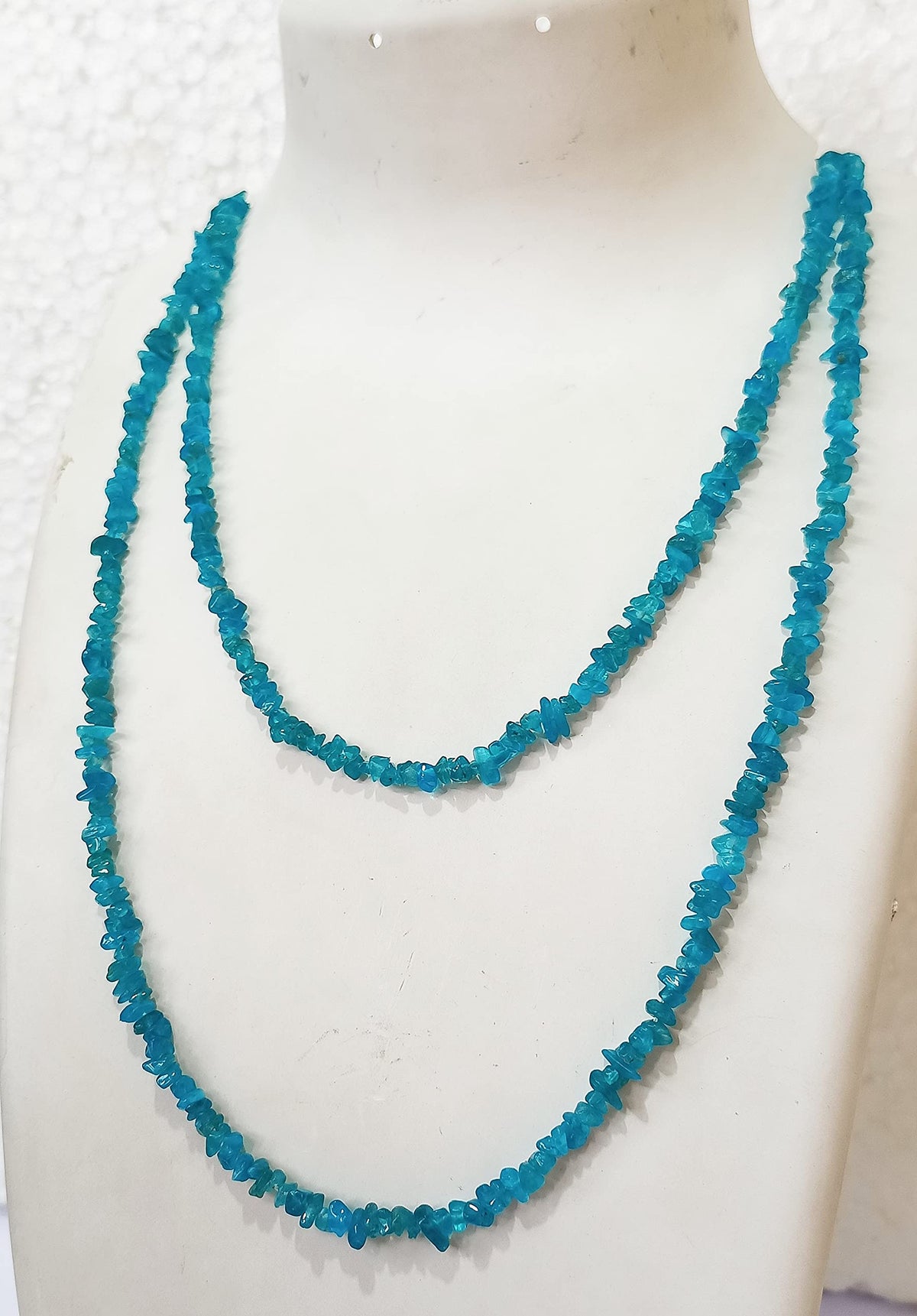 34" Natural Neon Apatite Chip Beads Strand -Pack of 20, Gravel Uncut/ Freeform Shape, 100 Ct, Nuggets for Beading- Jewelry Making, Art & Craft, Wholesale