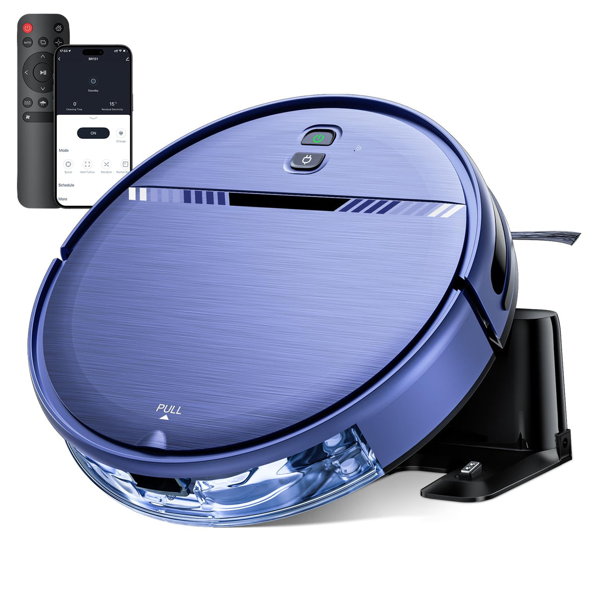 Robot Vacuum and Mop, Strong Suction, App Control, Pet Hair, Self-Charging